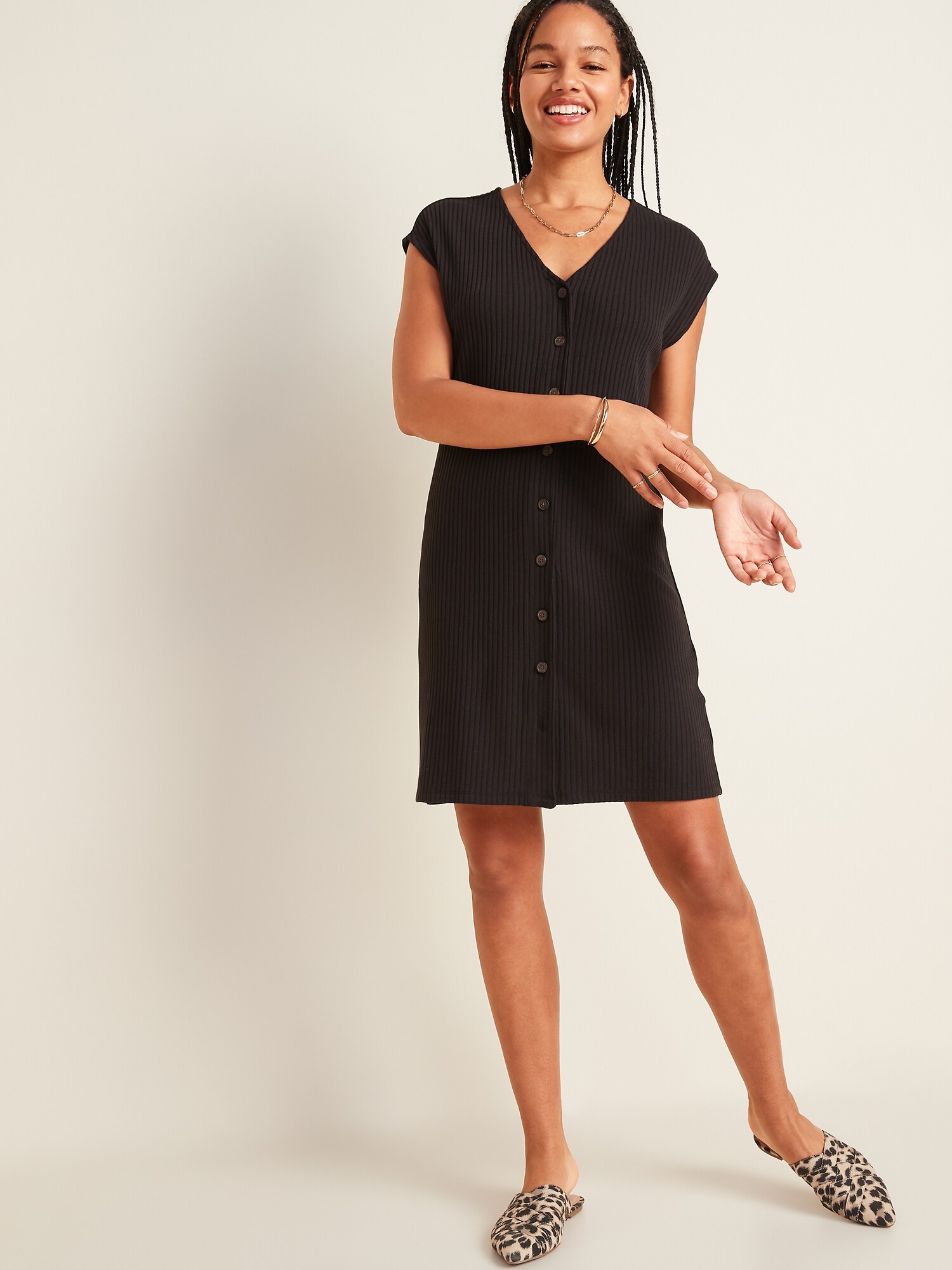 Button front 2024 shift dress