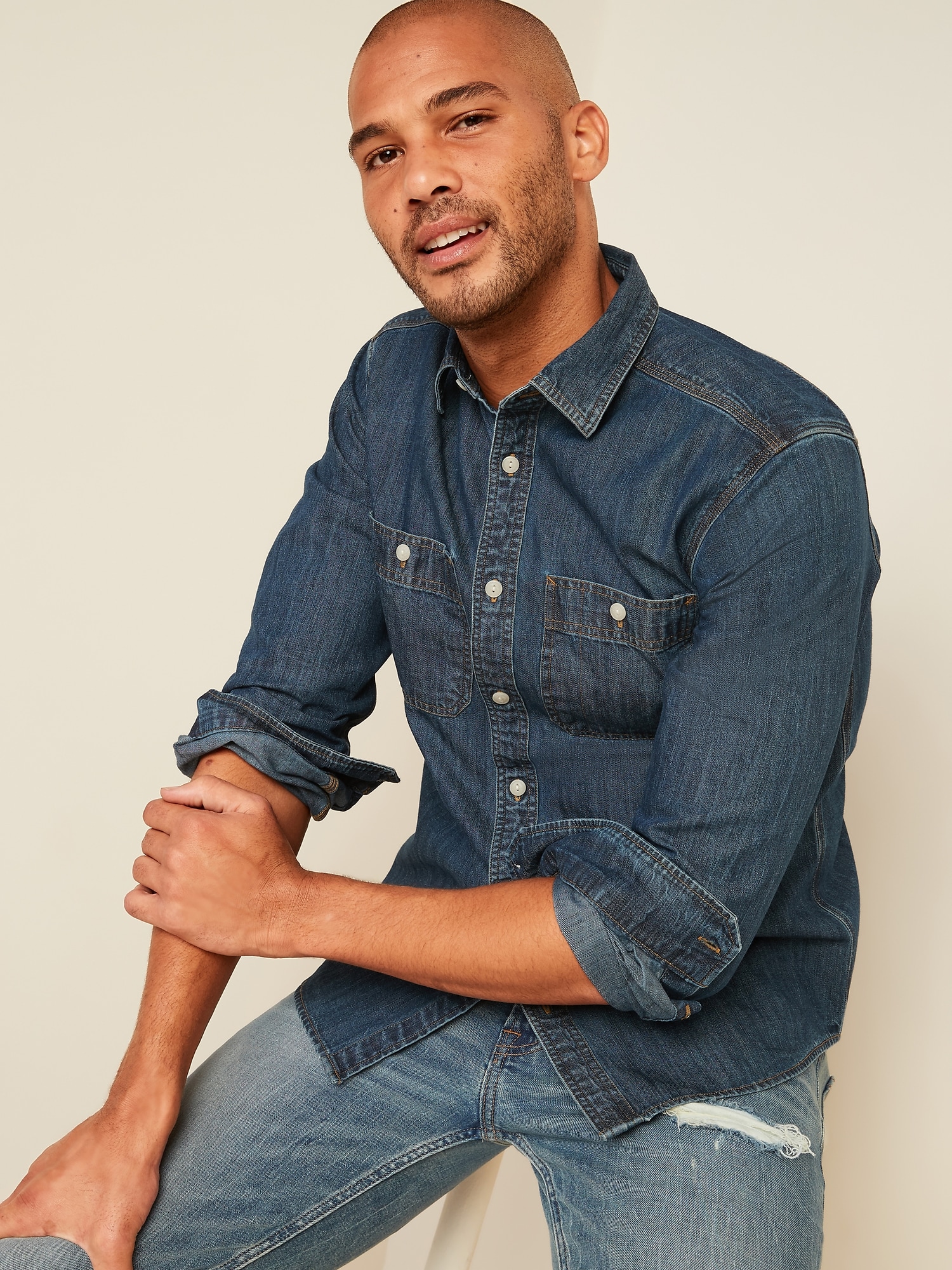 Old navy store mens denim shirt