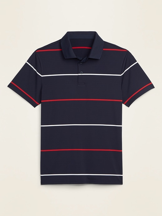 Luxe Dry-Quick Built-In Flex Stripe Polo for Men | Old Navy