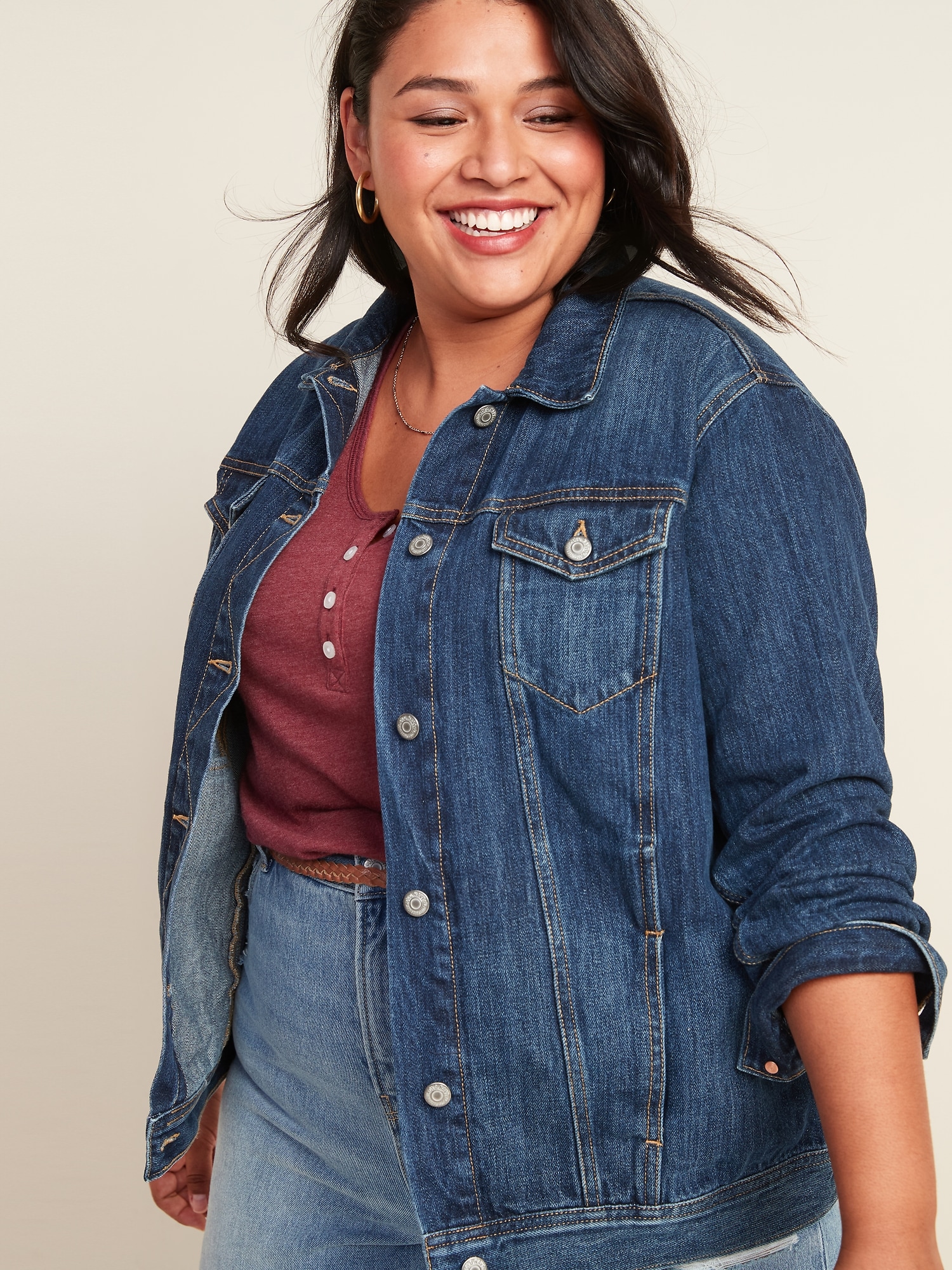 Plus size sale jean jacket