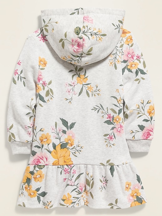 View large product image 2 of 3. Hooded Patterned Sweatshirt Dress for Toddler Girls