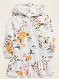 View large product image 3 of 3. Hooded Patterned Sweatshirt Dress for Toddler Girls