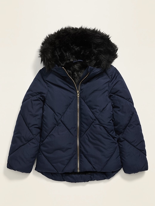 Frost Free Faux Fur Lined Hooded Puffer Jacket for Girls Old Navy