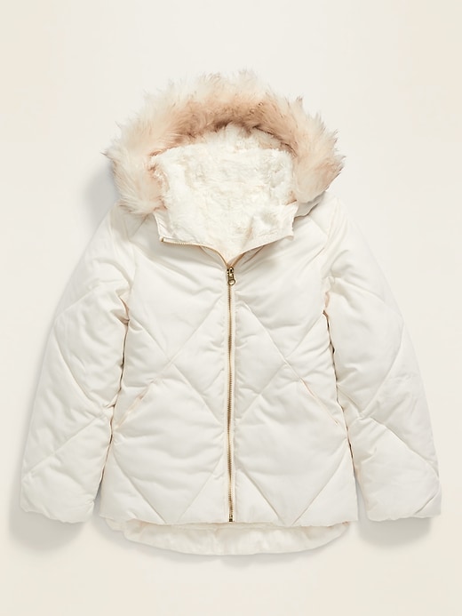 View large product image 1 of 1. Frost-Free Faux-Fur Lined Hooded Puffer Jacket for Girls