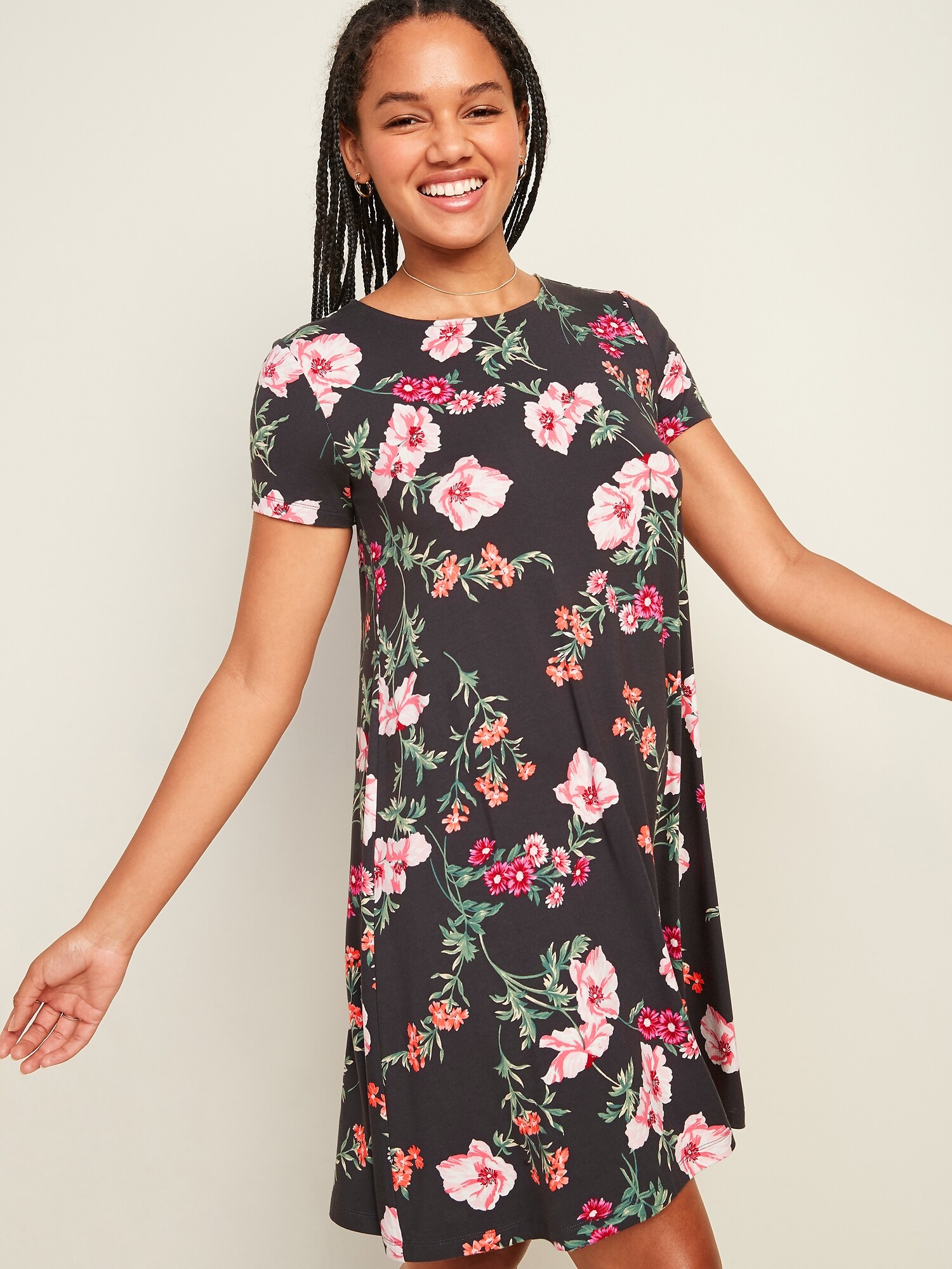 Printed Jersey-Knit Swing Dress For Women | Old Navy