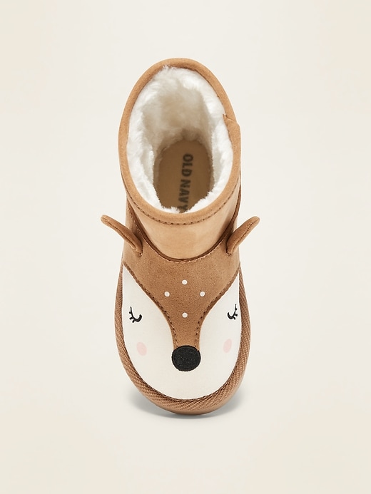 View large product image 2 of 4. Faux-Suede Deer-Critter Boots for Toddler Girls