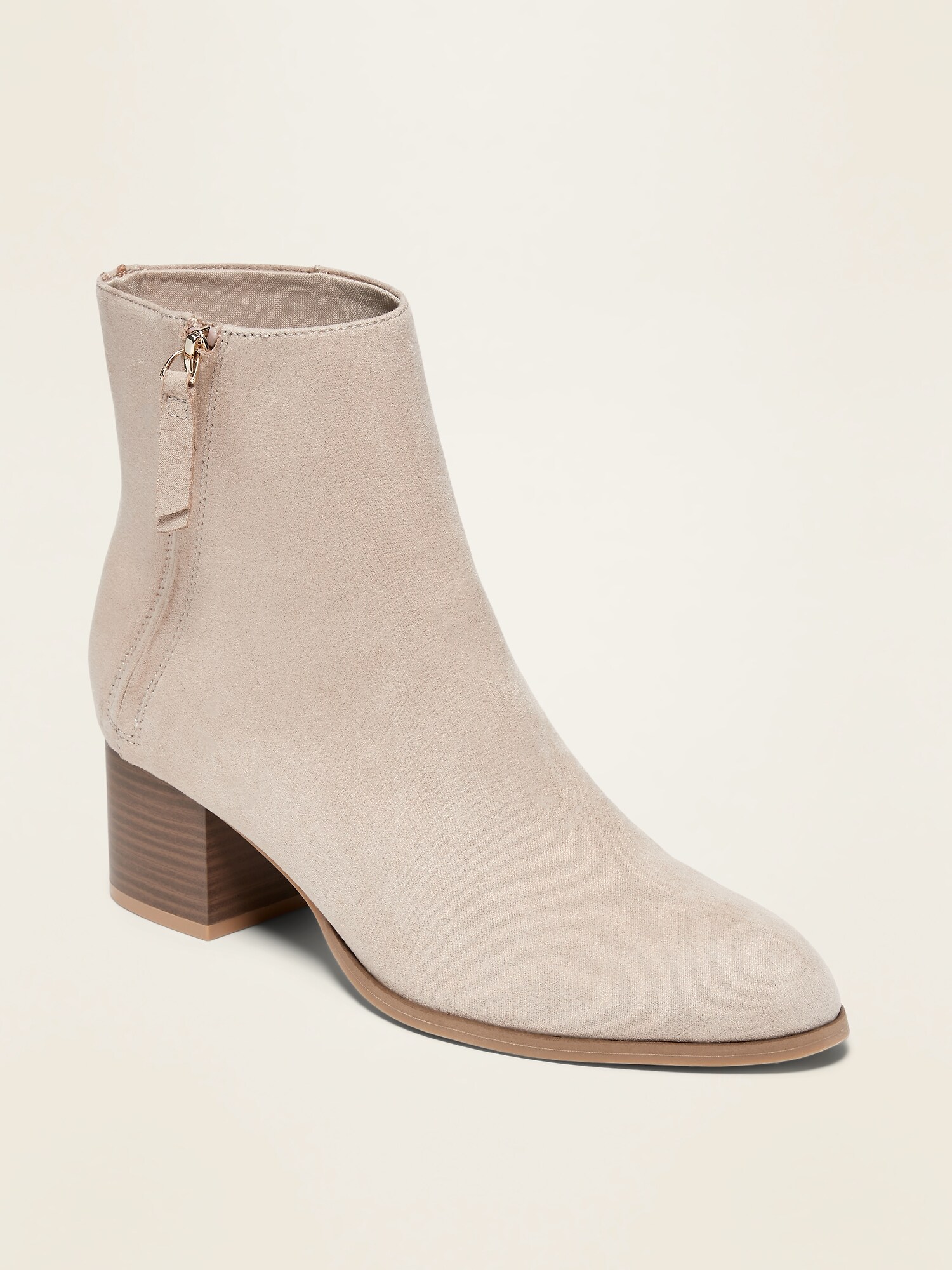 Old navy sueded hot sale block heel booties