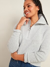 zip neck sweater women's