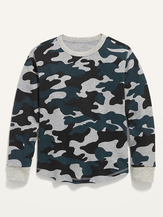 View large product image 1 of 2. Camo Thermal-Knit Long-Sleeve Tee For Boys
