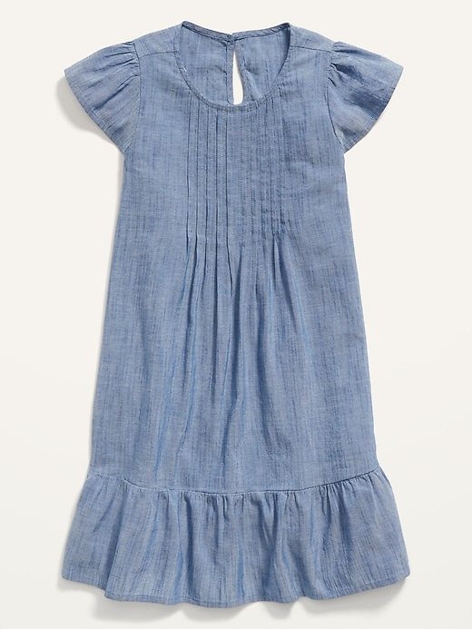 View large product image 1 of 2. Flutter-Sleeve Pintuck Dress for Girls