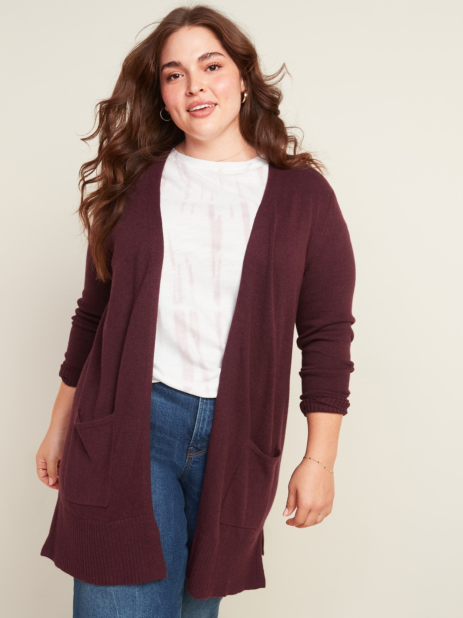 Plus size open deals front sweater