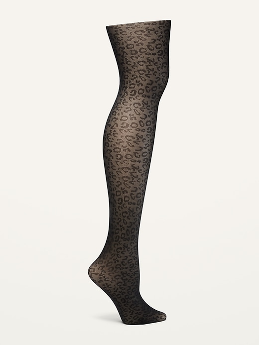 View large product image 1 of 1. Patterned Control-Top Nylon Tights for Women