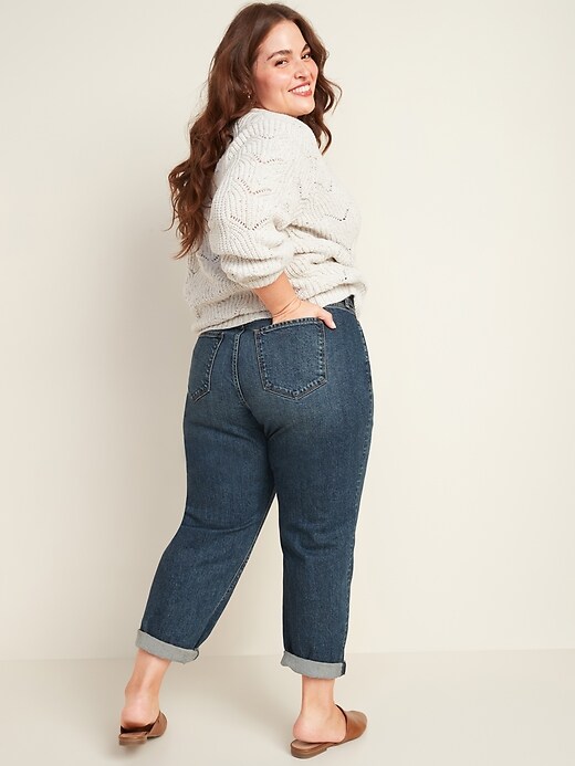 View large product image 2 of 3. Mid-Rise Boyfriend Straight Plus-Size Jeans