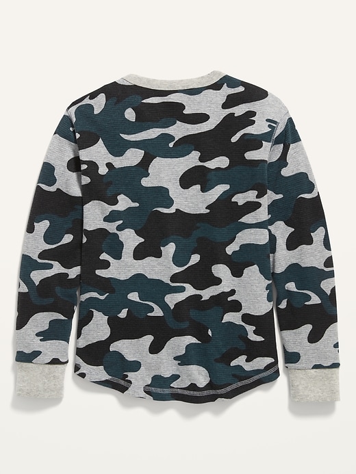 Camo Thermal-Knit Long-Sleeve Tee For Boys