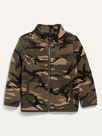 View large product image 3 of 3. Mock-Neck Sweater-Knit Camo Zip Jacket for Toddler Boys