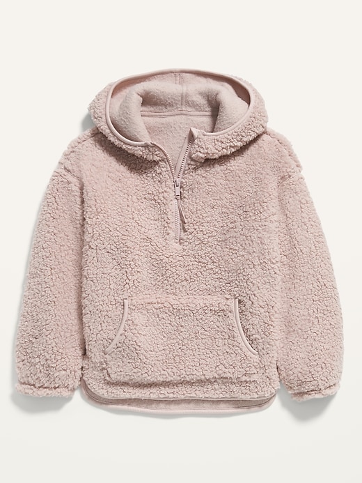 View large product image 1 of 2. Cozy Sherpa Half-Zip Hoodie for Girls
