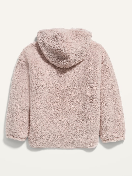 View large product image 2 of 2. Cozy Sherpa Half-Zip Hoodie for Girls