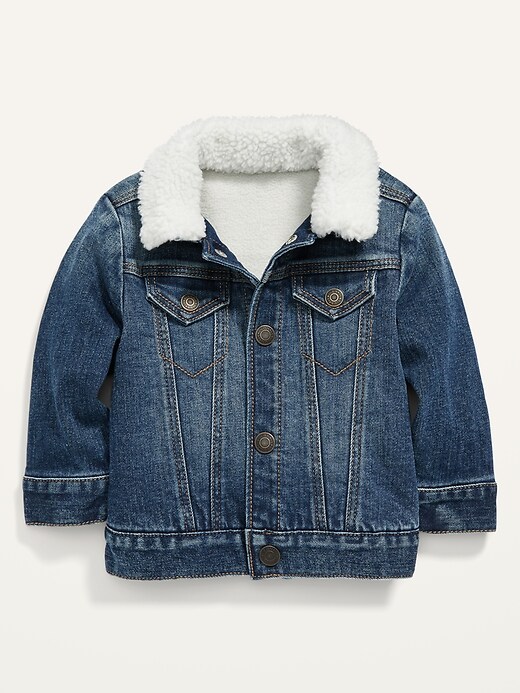 View large product image 1 of 2. Unisex Sherpa-Lined Jean Trucker Jacket for Baby