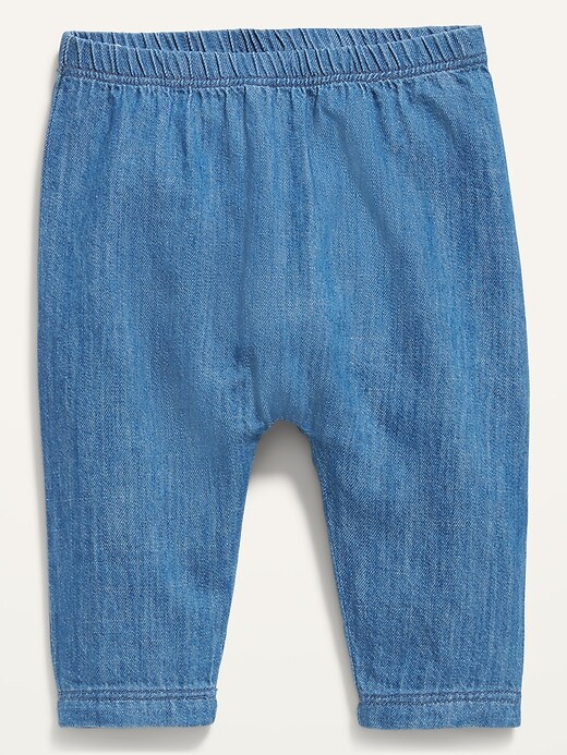 View large product image 1 of 2. Unisex Chambray U-Shape Pull-On Pants For Baby