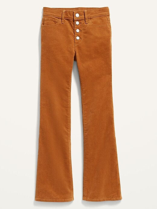 View large product image 1 of 2. High-Waisted Button-Fly Flare Corduroy Pants for Girls