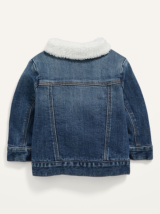 View large product image 2 of 2. Unisex Sherpa-Lined Jean Trucker Jacket for Baby