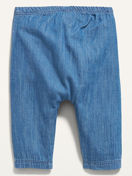 View large product image 2 of 2. Unisex Chambray U-Shape Pull-On Pants For Baby