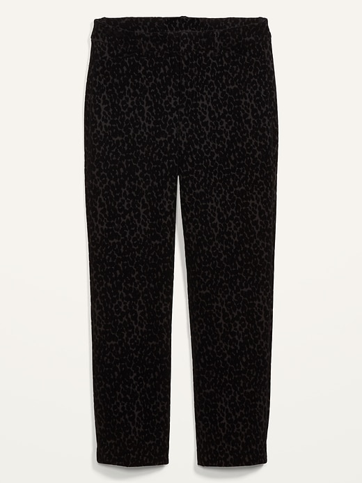 L'image numéro 4 présente Tout nouveau pantalon Pixie droit, à la cheville, taille haute, imprimé léopard floqué pour femme