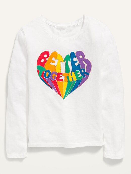 View large product image 1 of 1. Long-Sleeve Graphic Crew-Neck Tee for Girls