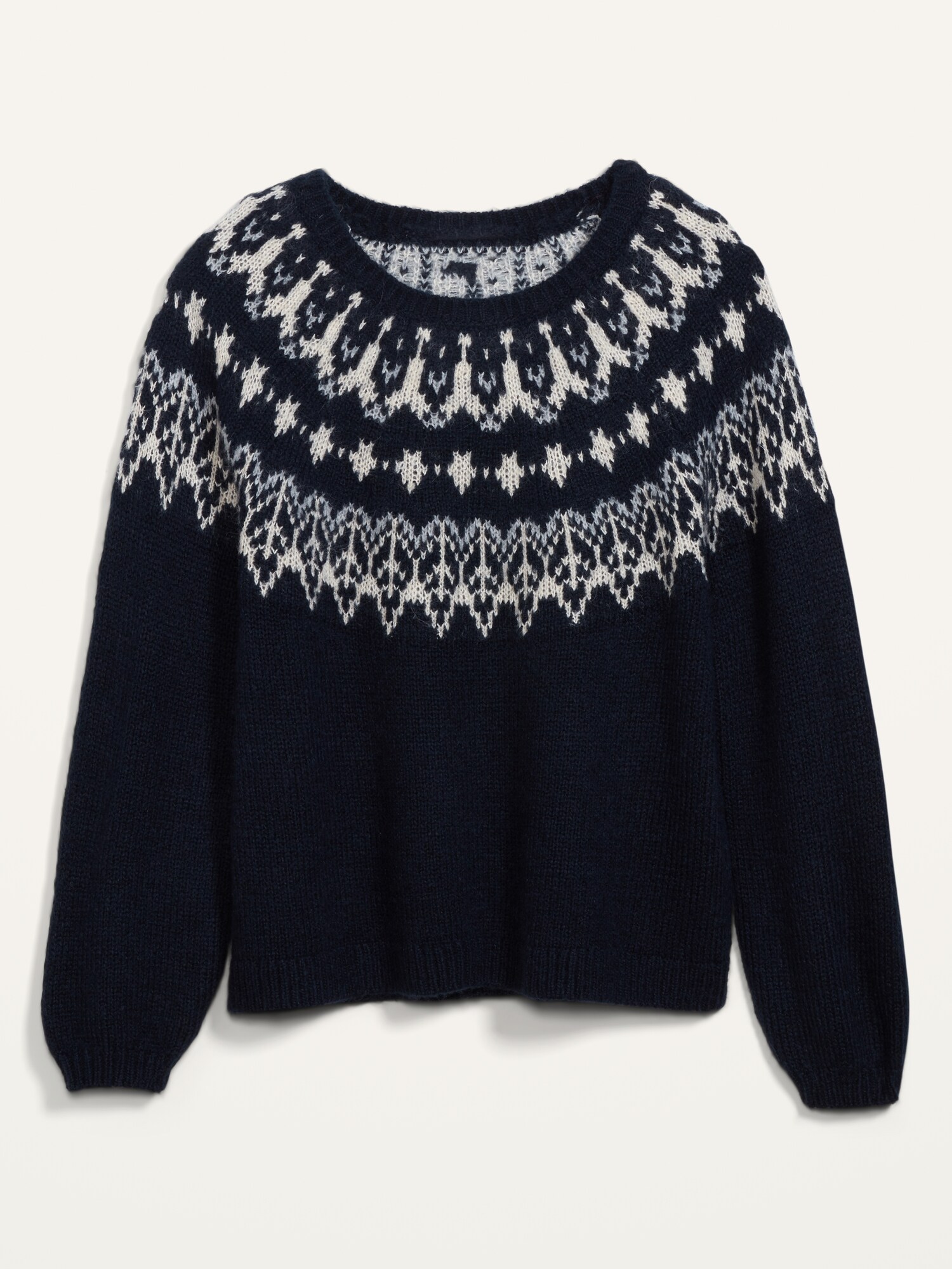 Navy blue fair isle sweater sale