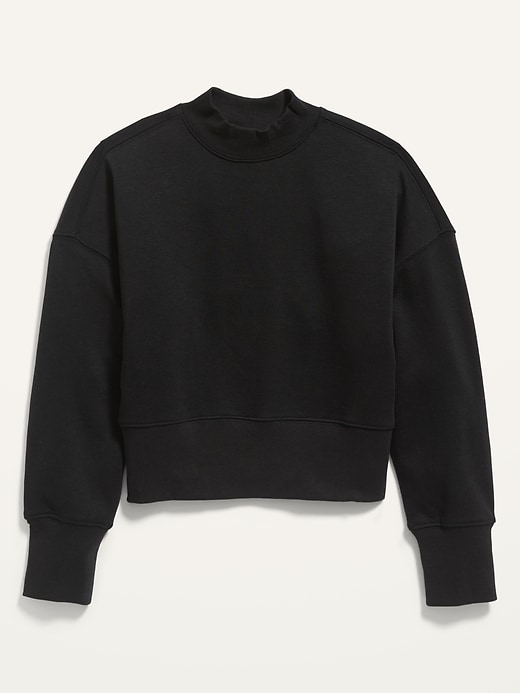 View large product image 1 of 1. Oversized Mock-Neck Cropped Sweatshirt for Girls