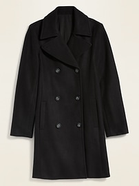 View large product image 3 of 3. Long Soft-Brushed Peacoat for Women