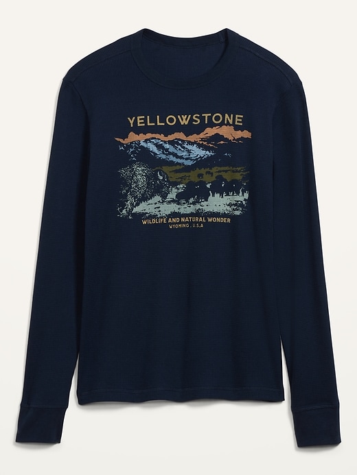 Image number 4 showing, Soft-Washed Thermal-Knit Graphic Long-Sleeve Tee