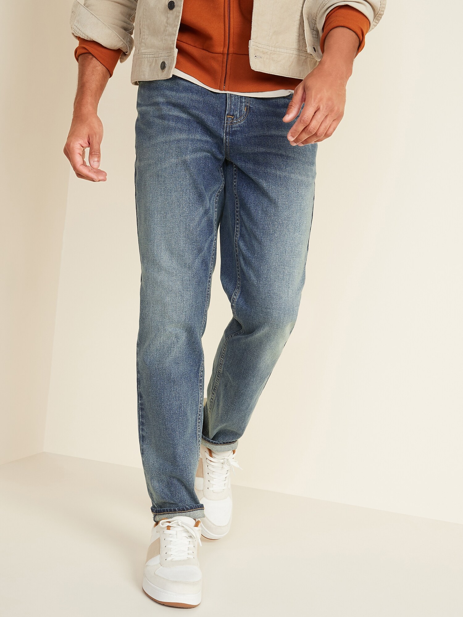 medium wash jeans mens