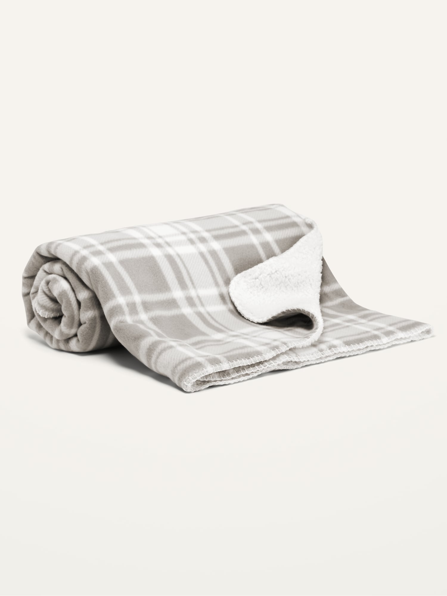 Patterned Micro Performance Fleece Sherpa-Lined Blanket