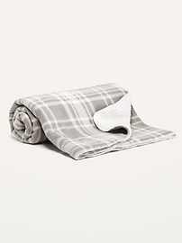 Image number 1 showing, Patterned Micro Performance Fleece Sherpa-Lined Blanket