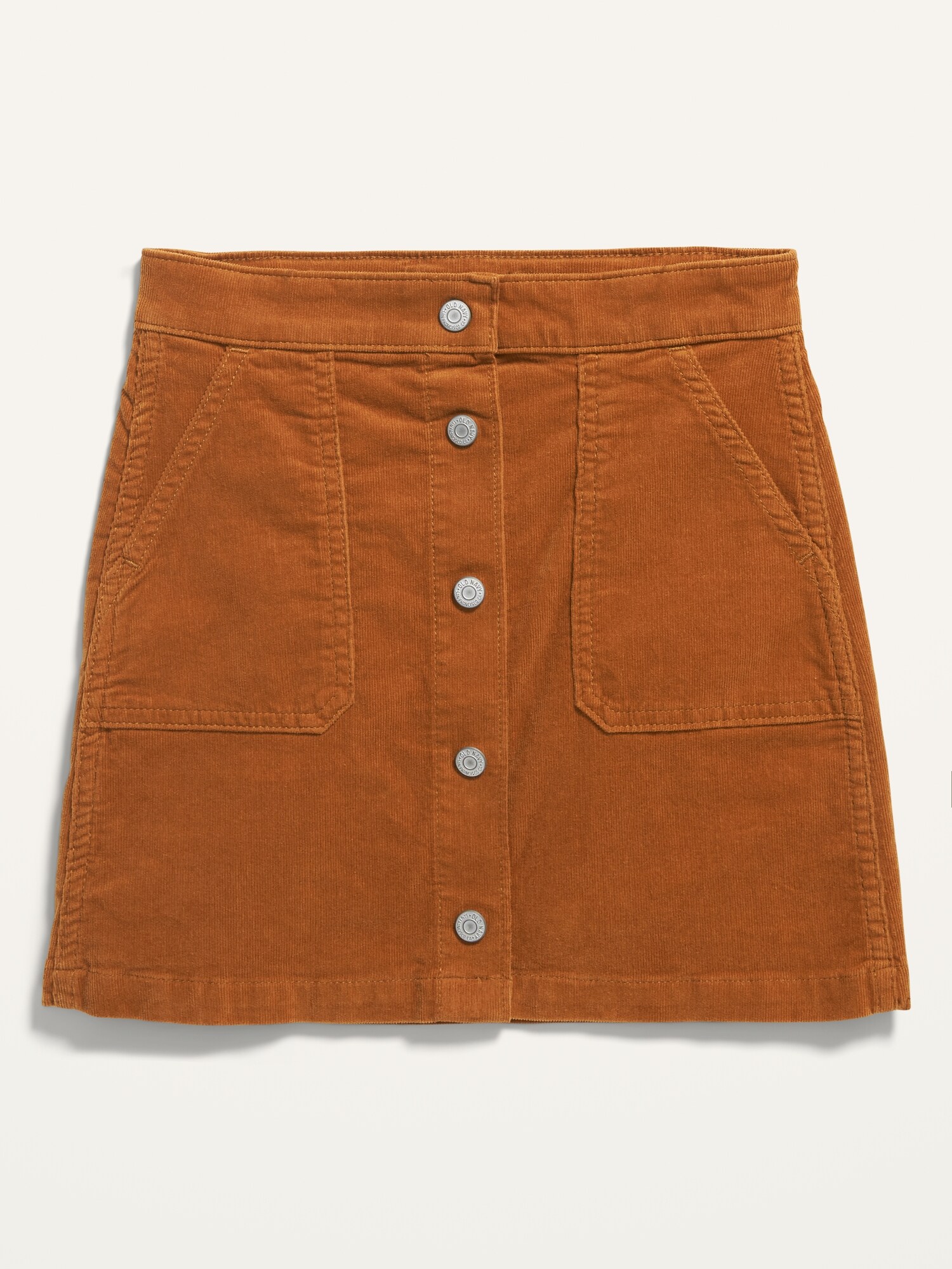 Corduroy skirt 2025 button front