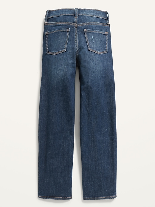 View large product image 2 of 2. Straight Medium-Wash Distressed Jeans for Girls