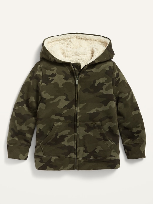 View large product image 1 of 1. Unisex Sherpa-Lined Zip Hoodie for Toddler