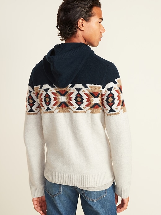 View large product image 2 of 3. Cozy Print-Block Pullover Sweater Hoodie