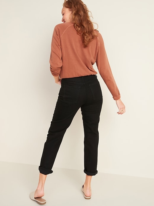 Image number 2 showing, Extra High-Waisted Sky-Hi Straight Black Jeans for Women