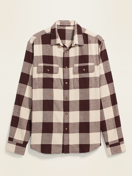 View large product image 2 of 2. Regular-Fit Built-In Flex Patterned Flannel Shirt