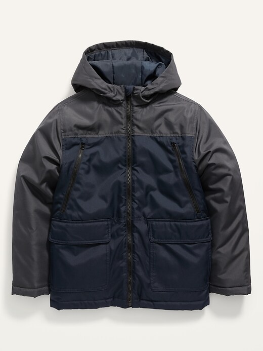 View large product image 1 of 2. Water-Resistant Color-Blocked 3-In-1 Snow Jacket For Boys