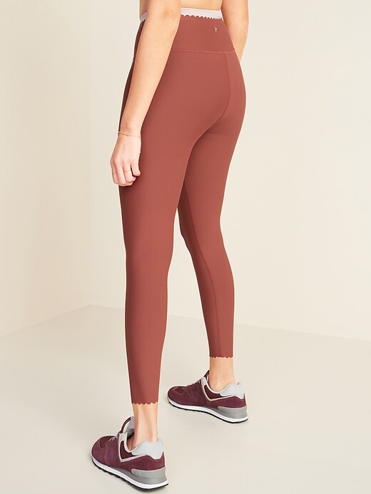 View large product image 2 of 3. High-Waisted Elevate Powersoft Scalloped-Edge 7/8 Leggings