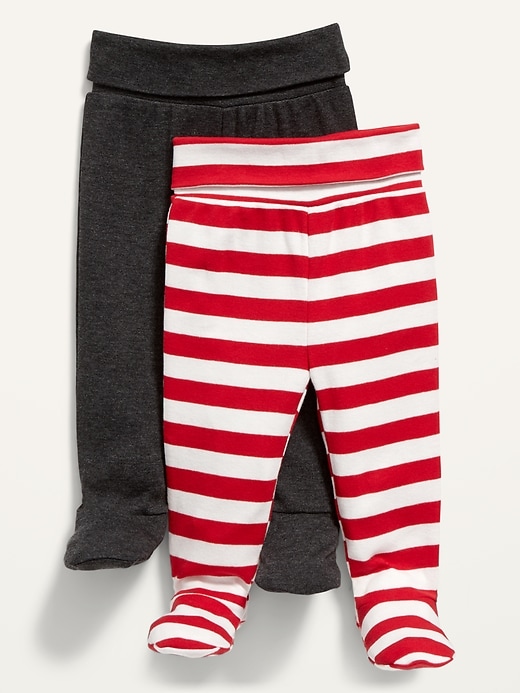 Download Unisex Fold-Over-Waist Footed Pants 2-Pack for Baby | Old Navy