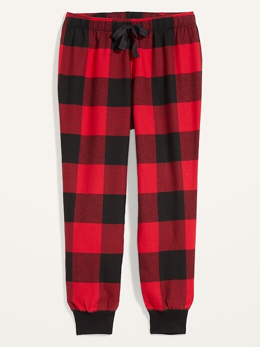 Image number 4 showing, Patterned Flannel Jogger Pajama Pants