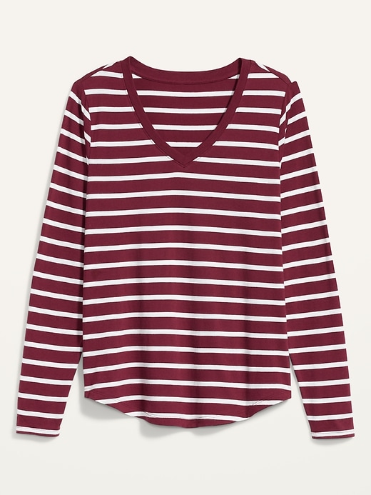 Image number 4 showing, EveryWear Striped Long-Sleeve V-Neck Tee for Women