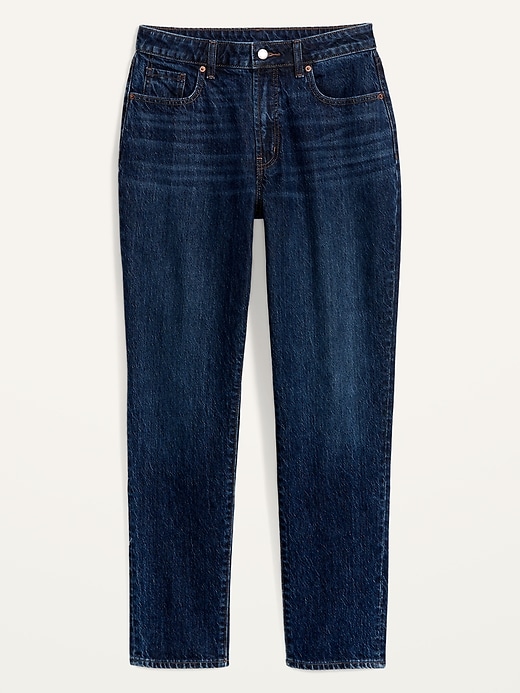 Image number 4 showing, High-Waisted Slouchy Straight Dark-Wash Jeans for Women