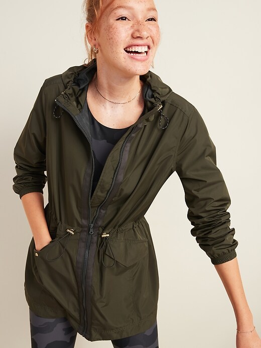 View large product image 1 of 1. Go-H20 Water-Resistant Hooded Anorak