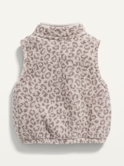 View large product image 2 of 2. Unisex Leopard-Print Sherpa Vest for Baby