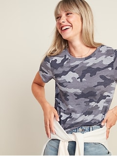 T-shirt passe-partout en tricot flammé à motif pour Femme